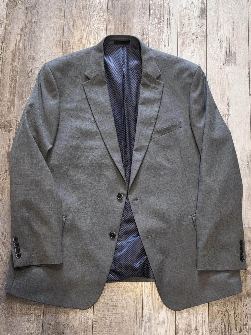 48R Men's Van Heusen Cool Flex Slim Fit Blazer Gray 2 Button Sport Coat